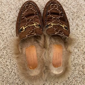 Gucci Princetown Fur Mules for sale!